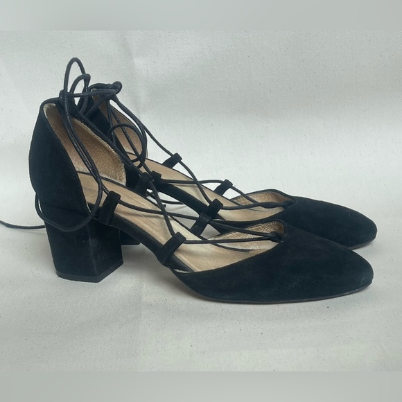 Intentionally Blank Hatter Block Heel Black Suede 37 - Picture 4 of 7